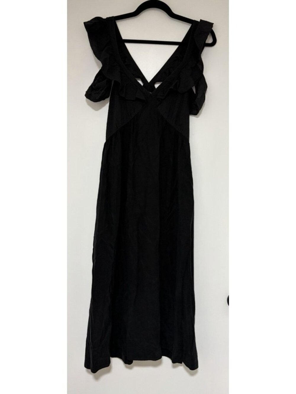 Scotch & Soda Day to Night Women’s Black Midi Dress Ruffle Flowy Sleeveless Sz M - Picture 5 of 16